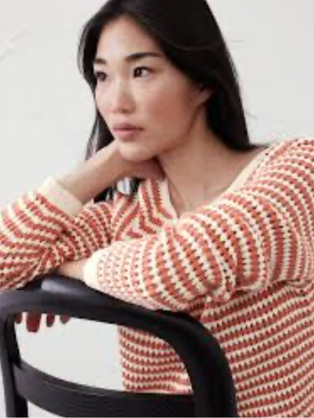LOFT open weave chunky stripe sweater
